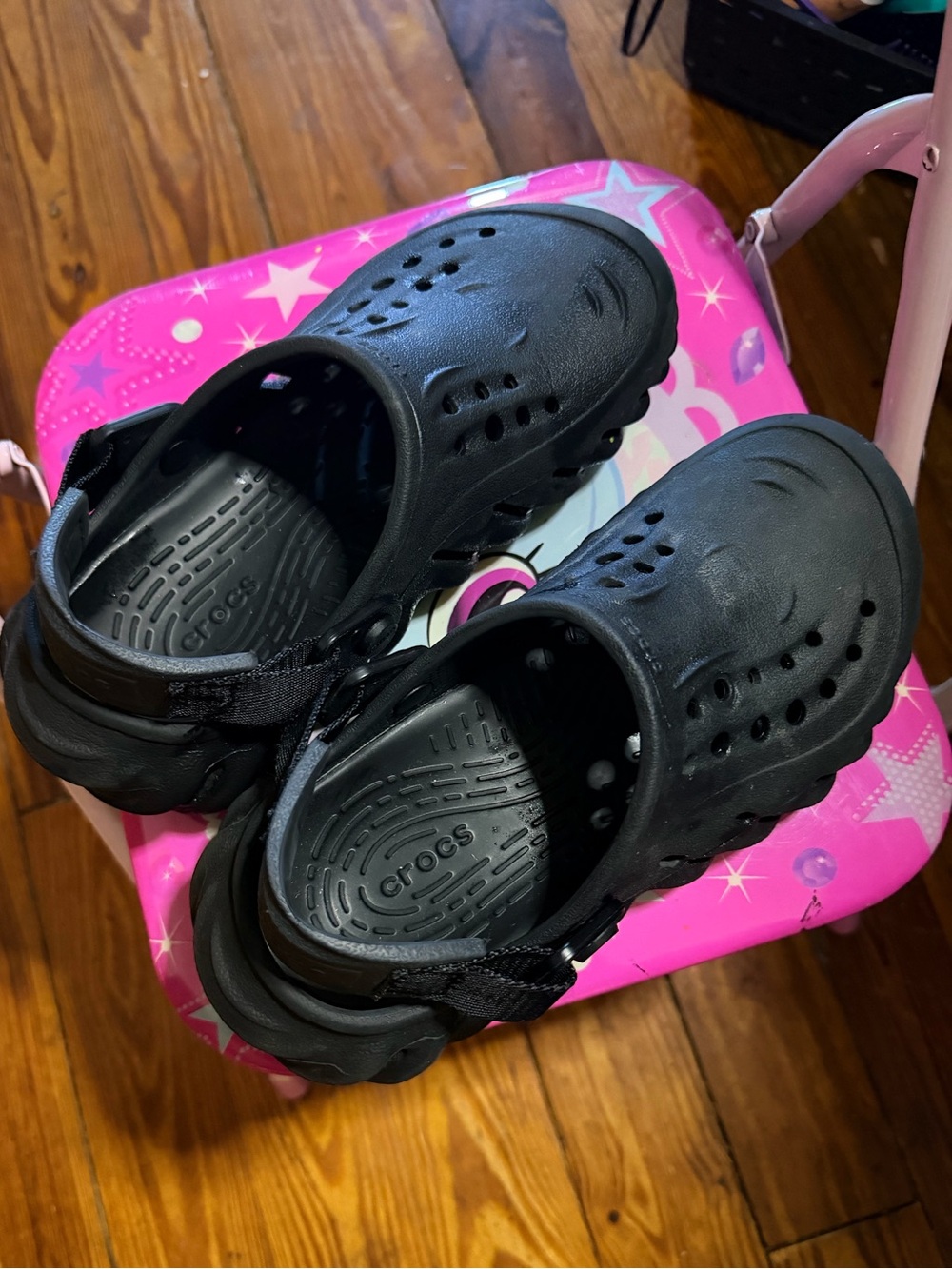 CROCS Kids' Black Classic Clog with Heel Strap